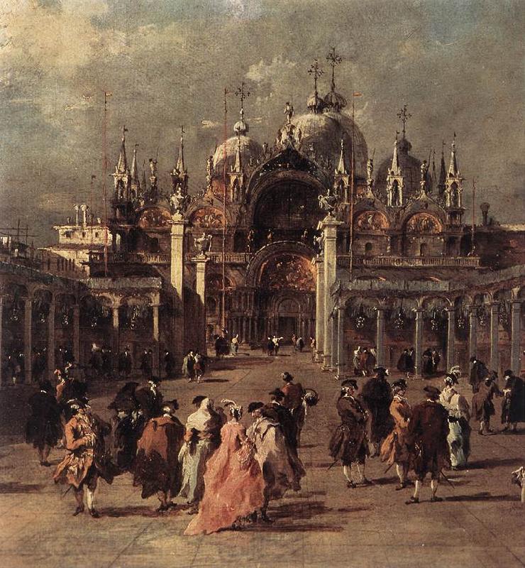 GUARDI, Francesco Piazza di San Marco (detail) dh Spain oil painting art